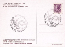 1972-Venezia CONV. COMMERCIO FILATELICO (3.9)annullo Speciale Cartolina - 1971-80: Marcophilie