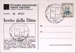 1972-S AMBROGIO VALPOLICELLA X MOSTRA MARMO MACCHINE (9.9) Annullo Speciale Cart - 1971-80: Marcophilie