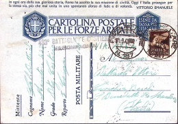 1943-Posta Militare/n. 187 C.2 (1.9) Su Cartolina Franchigia Via Aerea - Marcofilie