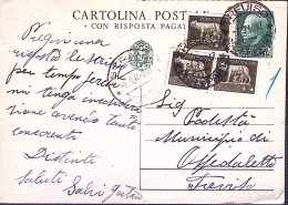 1940-Cartolina Postale RP C.15 Domanda (C82) Con Fr.lli Aggiunti Tre C.5 (243) T - Marcofilie