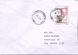 1995-NATTA Lire 850 (2107) Isolato Su Busta Per La Svizzera - 1991-00: Poststempel