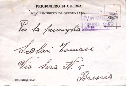 1943-PRIGIONIERI GUERRA In Egitto POW Camp 307 Manoscritto Al Verso Di Cartolina - Marcophilie