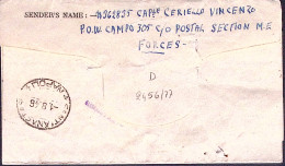 1943-PRIGIONIERI GUERRA In Egitto POW Camp 305 Manoscritto Al Verso Di Biglietto - Marcophilie