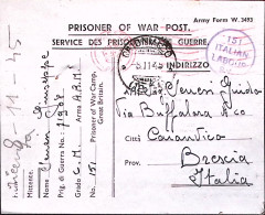 1945-PRIGIONIERI GUERRA In Gran Bretagna POW 151 Italian Labour Tondo Su Cartoli - Marcophilie