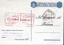 1945-Posta Militare/n. 225 C.2 (6.6) Su Cartolina Franchigia Luogotenenziale (Ce - Marcophilie