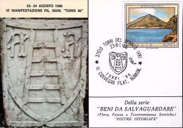 1986-TORRI DEL BENACO VI CONVEGNO FIL. NUMISM. Annullo Speciale (23.8) Su Cartol - 1981-90: Poststempel