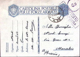 1943-R N CERERE Manoscritto Su Cartolina Franchigia Posta Militare 23 (10.8) - Marcophilie