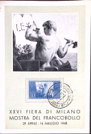 1948-MILANO FIERA CAMPIONARIA INTERNAZIONALE Annullo Speciale (3.6) Su Cartolina - Tentoonstellingen