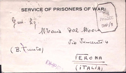 1944-PRIGIONIERI GUERRA In India POW Camp 24 Su Biglietto Per P.g. - Marcophilie