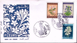 1972-Algeria Fiori Serie Cpl. (551/3) Su Busta Fdc - Algeria (1962-...)