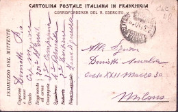 1915-Cartolina Franchigia Non Ufficiale (Cerruto/Colla 4Q) Viaggiata - Marcophilie