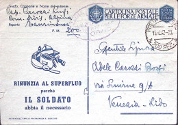 1942-Posta Militare/n. 200 SEZ A C.2 (15.10) Su Cartolina Franchigia - Marcofilía