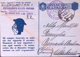 1943-SEGHERIA PAPANICOLAU/DISTACCAMENTO XIX BTG PONTIERI Lineare E Tondo Su Cart - Marcofilía