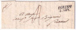 1854circa-SARDEGNA Torino SD (8.11) Su Lettera Completa Testo - ...-1850 Voorfilatelie