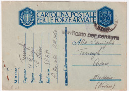 1943-R.AEROPORTO 460 Tondo E Manoscritto Su Cartolina Franchigia Posta Militare  - Marcofilía