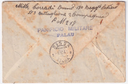 1943-PANIFICIO MILITARE/PALAU Lineare Al Verso Di Busta Annullo Posta Militare 3 - Marcofilie