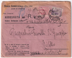 1917-PERFIN Leoni C.10 E Michetti C.50 Perf. B.C.I. (Banca Commerciale Italiana) - Marcofilía