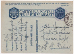 1942-10 BTL CC.NN. Villa S. Giovanni Tondo E Manoscritto Su Cartolina Franchigia - Marcofilie
