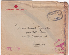 1944-OSPEDALE CAMPO 80 Manoscr. Al Verso Di Busta Intestata Croce Rossa American - Croix-Rouge