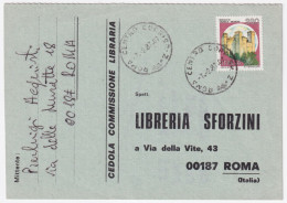 1987-CASTELLI Lire 380 (1519A) Isolato Su Cedola Commissione Libraria - 1981-90: Poststempel
