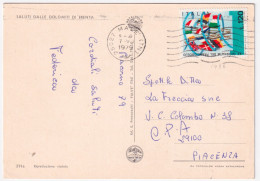 1979-GIORNATA FRANCOBOLLO Lire 120 (1436) Isolato Su Cartolina (Dolomiti Di Bren - 1971-80: Marcophilie