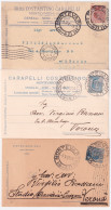1925-Intestazioni Commerciali Cinque Cartoline Viaggiate Da Biella E  Da Monteva - Marcophilia