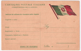 1916-Cartolina Franchigia Non Riportata Dai Cataloghi, Bandiera A Destra Nuova - Marcophilia