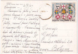1967-100^ ANN. RIUNIONE ALIITALIA (1019) Su Cartolina (Bormio Grande Albergo Bag - 1961-70: Marcophilia
