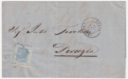 1869-ASSISI/UMBRIA C 2+punti (15.9) Su Busta Affrancata C.20 Tir. Londra - Marcophilie