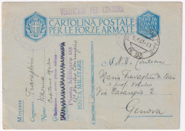1941-Posta Militare/n. 93 C.2 (15.6) Su Cartolina Franchigia - Marcophilie