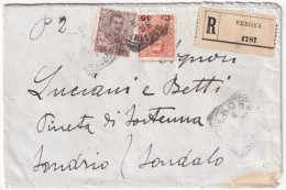 1907-Floreale C.40 E C.15/20 (74+79) Su Raccomandata Verona (4.5) - Poststempel