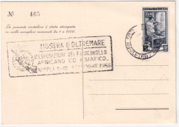 1953-NAPOLI I ESPOS. FRANCOBOLLO AFRICANO Ed ASIATICO (5.9) Annullo Speciale Su  - 1946-60: Marcophilie