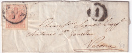 1858-LOMBARDO VENETO C.15 Su Lettera Completa Testo Padova (21.1) - Lombardo-Vénétie