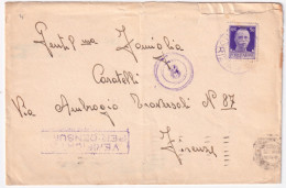 1940-R.NAVE/GORIZIA C.2 Violaceo (2.7) Su Busta - Marcophilia
