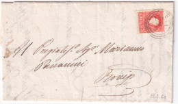 Lombardo Veneto-1860  ADRIA C3 (25.3) Su Lettera Completo Testo Affrancata  5s.  - Lombardy-Venetia