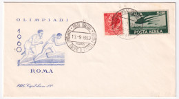 1959-ROMA CAMPIONATI ITALIANI ATLETICA LEGGERA (13.9) Annullo Speciale Su Busta - 1946-60: Marcophilie