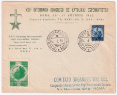 1950-ROMA XXII^CONGRESSO ESPERANTISTI CATTOLICI (14.8) Su Busta - Vignetten (Erinnophilie)