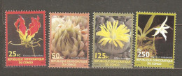 Congo: Full Set Of 4 Mint Stamps, Flowering Plants, 2002, Mi#1698-1701, MNH - Mint/hinged