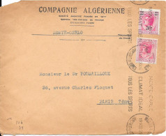 Principauté De Monaco  Sur Lettre  1932 - Cartas & Documentos