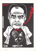 Politique Caricature Georges Marchais XXVe Congrès Parti Communiste PCF Coco Cocorico Illustration Lardie Illustrateur - Satirische