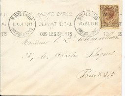 Principauté De Monaco  Sur Lettre  1931 - Cartas & Documentos