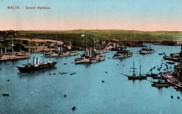 CPA - MALTE - Le Grand Port (Flotte Bateaux De Guerre) ... (datée 28/10/1914) - Malta