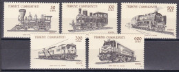 Türkei 1988 - Mi.Nr. 2814 - 2818 - Postfrisch MNH - Eisenbahn Railways Lokomotiven Locomotives - Trains