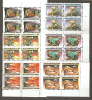 Congo: Full Set Of 6 Mint Stamps In Block Of 4, Minerals, 2002, Mi#1713-8, MNH - Ungebraucht
