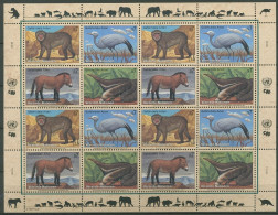 UNO Wien 1997 Gefährdete Arten: Tiere 222/25 ZD-Bogen Postfrisch (C14190) - Blocks & Kleinbögen