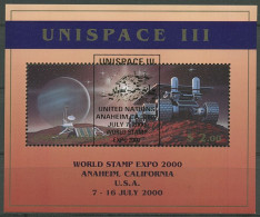 UNO New York 1999 Aufdruck WORLD STAMP EXPO 2000 Block 16 I Gestempelt (C13652) - UNO