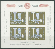 Schweiz 1960 50 J. Bundesfeierspende Pro Partia Block 17 Postfrisch (C28209) - Blocks & Sheetlets & Panes