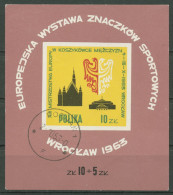 Polen 1963 Europ.Sportbriefmarken Breslau Wappen Block 30 Gestempelt (C93246) - Blocks & Kleinbögen