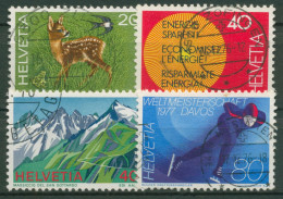 Schweiz 1976 Ereignisse Tierschutz Alpen Eisschnelllauf 1079/82 Gestempelt - Gebraucht