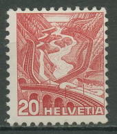 Schweiz 1936 Freimarke Gotthardbahn, Type I, Glatter Gummi 301 Y I Postfrisch - Unused Stamps